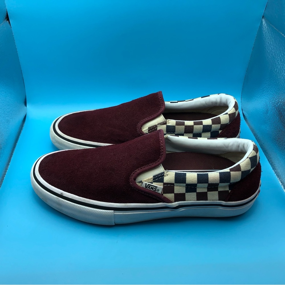 Vans burgundy slip on loafers mens size 6.5